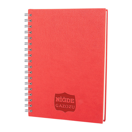 ALTINDAĞ KIRMIZI KARELİ TARİHSİZ DEFTER (17X24 CM) Promosyon TARİHSİZ DEFTERLER