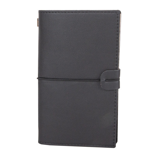 KUĞULU SİYAH TARİHSİZ DEFTER (11,5X20 CM)