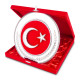 HİLAL YUVARLAK BAYRAK PLAKET Promosyon AHŞAP PLAKETLER