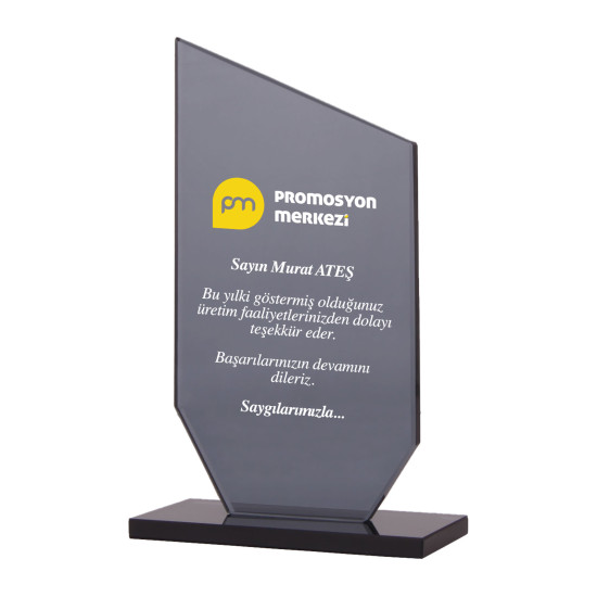 KAŞGAR SİYAH KRİSTAL PLAKET Promosyon KRİSTAL PLAKETLER