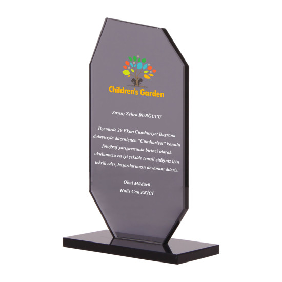 OSKAY SİYAH KRİSTAL PLAKET Promosyon KRİSTAL PLAKETLER
