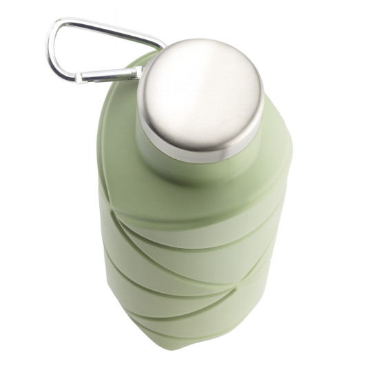 AYDENİZ YEŞİL 700 ML KATLANABİLİR SİLİKON MATARA