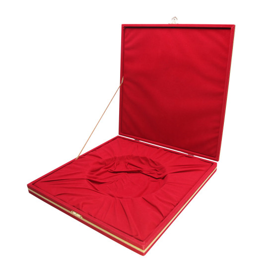 DENİM KIRMIZI KADİFE TABAK KUTUSU (30X30 CM) Promosyon AHŞAP PLAKETLER