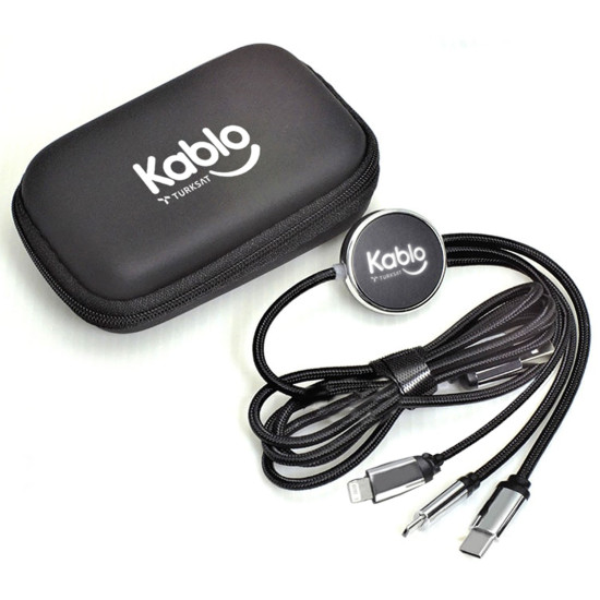 LEYLAK SİYAH KUTULU ÇOKLU KABLO Promosyon USB ÇOKLAYICILAR