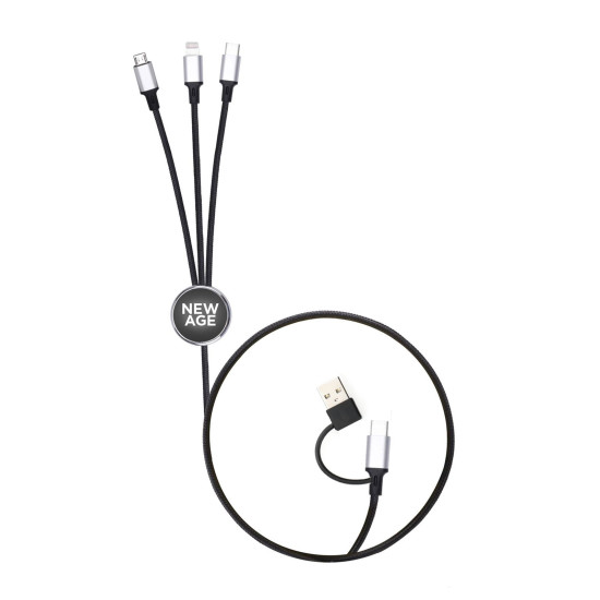 LEYLAK SİYAH KUTULU ÇOKLU KABLO Promosyon USB ÇOKLAYICILAR