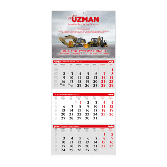 ALA-02 1 PARÇA SPİRALLİ GEMİCİ TAKVİMİ Promosyon GEMİCİ TAKVİMLER