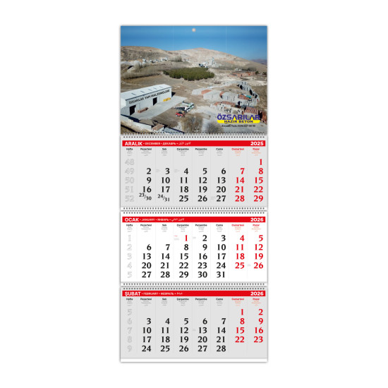 ALA-02 3 PARÇA SPİRALLİ GEMİCİ TAKVİMİ Promosyon GEMİCİ TAKVİMLER
