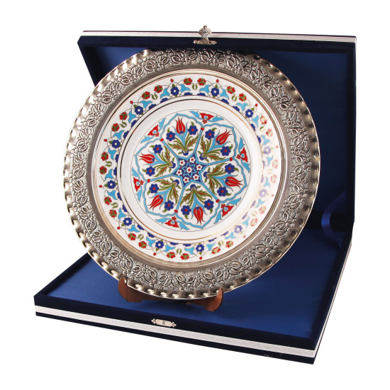 GPT-01 GÜMÜŞ İŞLEMELİ PLAKET TABAK Promosyon TABAK PLAKETLER