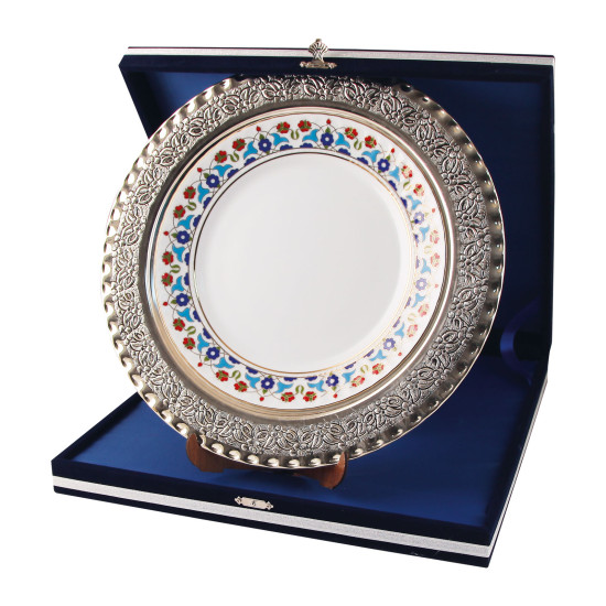 GPT-02 GÜMÜŞ İŞLEMELİ PLAKET TABAK Promosyon TABAK PLAKETLER